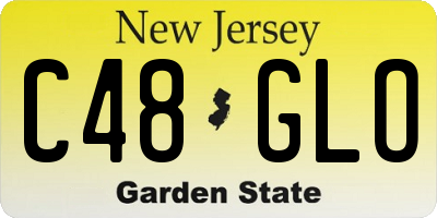 NJ license plate C48GLO