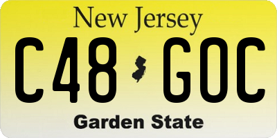 NJ license plate C48GOC