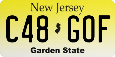 NJ license plate C48GOF