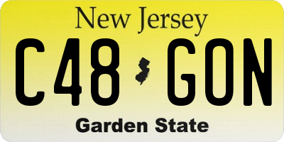 NJ license plate C48GON