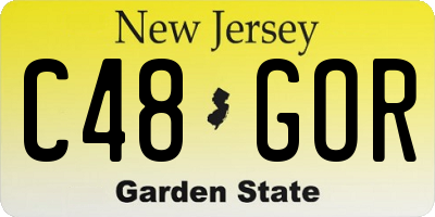 NJ license plate C48GOR