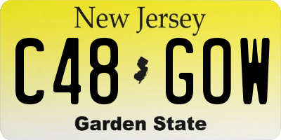 NJ license plate C48GOW
