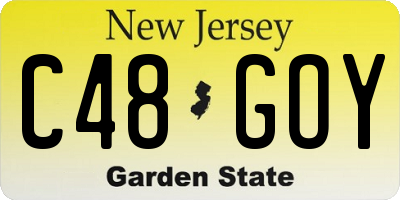 NJ license plate C48GOY