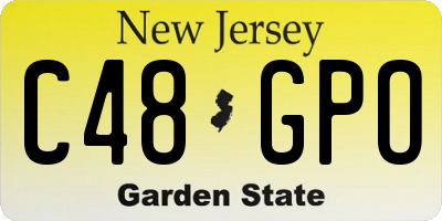 NJ license plate C48GPO