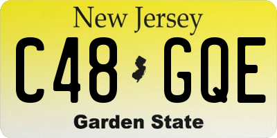NJ license plate C48GQE