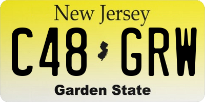 NJ license plate C48GRW