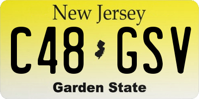 NJ license plate C48GSV