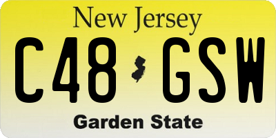 NJ license plate C48GSW