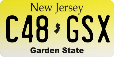 NJ license plate C48GSX