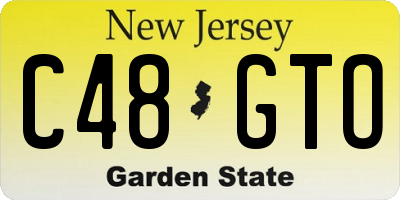 NJ license plate C48GTO