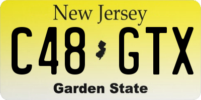 NJ license plate C48GTX