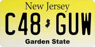 NJ license plate C48GUW
