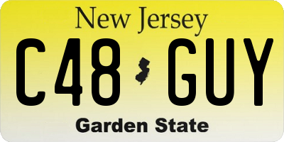 NJ license plate C48GUY