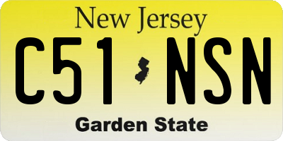 NJ license plate C51NSN