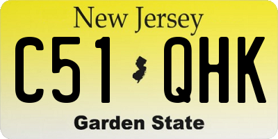 NJ license plate C51QHK