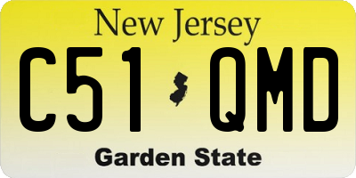 NJ license plate C51QMD