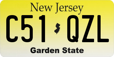 NJ license plate C51QZL