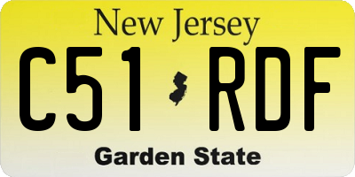 NJ license plate C51RDF