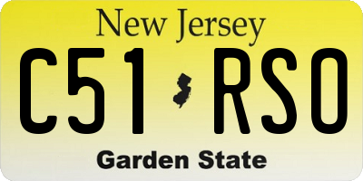 NJ license plate C51RSO