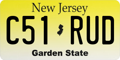 NJ license plate C51RUD