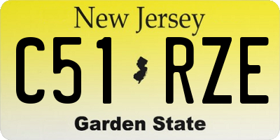NJ license plate C51RZE