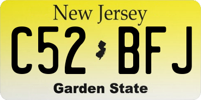 NJ license plate C52BFJ