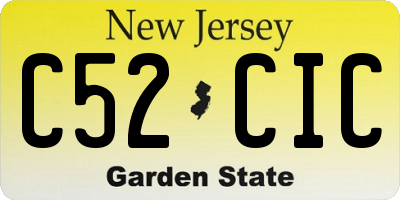 NJ license plate C52CIC