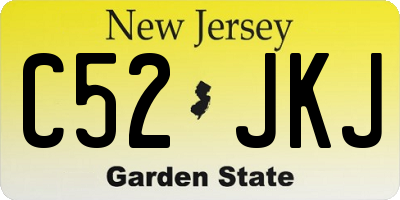 NJ license plate C52JKJ