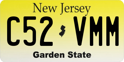 NJ license plate C52VMM