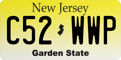NJ license plate C52WWP