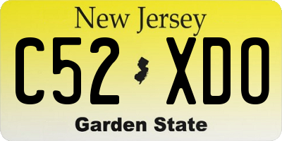 NJ license plate C52XDO