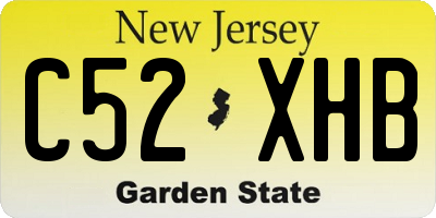 NJ license plate C52XHB