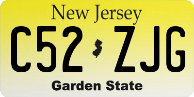 NJ license plate C52ZJG