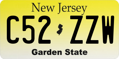 NJ license plate C52ZZW