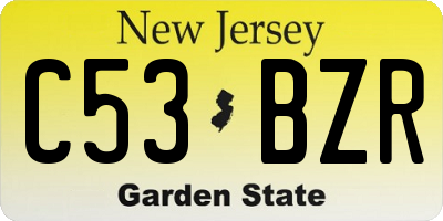 NJ license plate C53BZR