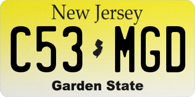 NJ license plate C53MGD