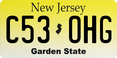 NJ license plate C53OHG