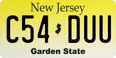 NJ license plate C54DUU