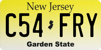 NJ license plate C54FRY