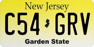NJ license plate C54GRV