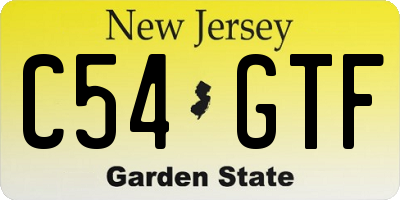 NJ license plate C54GTF