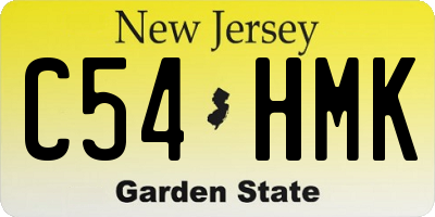 NJ license plate C54HMK