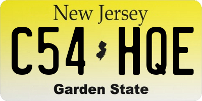 NJ license plate C54HQE