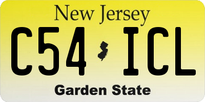 NJ license plate C54ICL