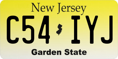 NJ license plate C54IYJ