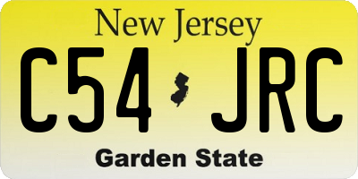 NJ license plate C54JRC