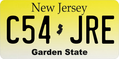 NJ license plate C54JRE