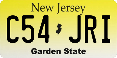 NJ license plate C54JRI
