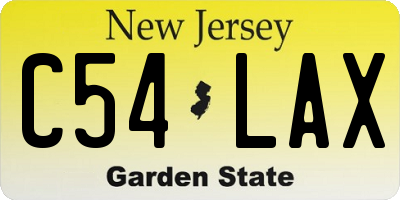 NJ license plate C54LAX