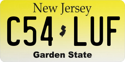 NJ license plate C54LUF